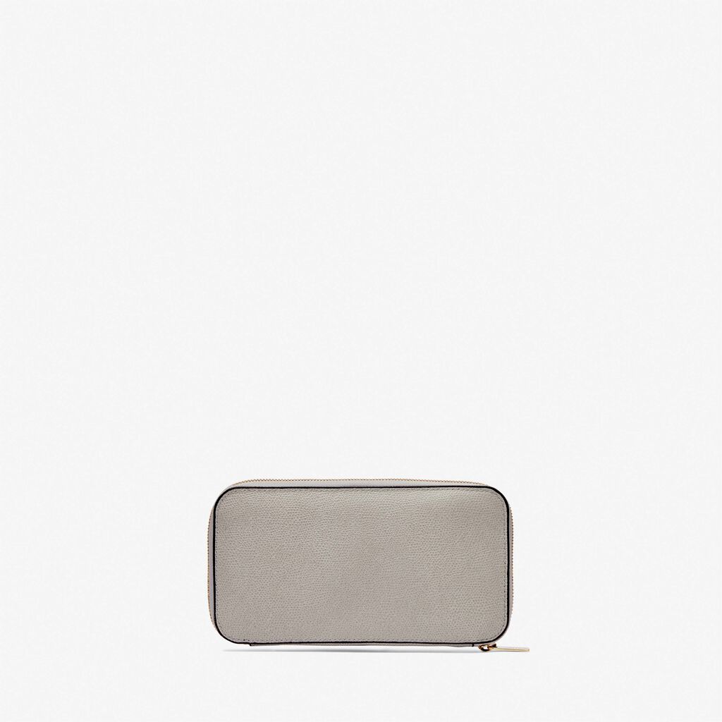 Classic Zip Purse - Ash Grey - Vitello VS - Valextra - 1