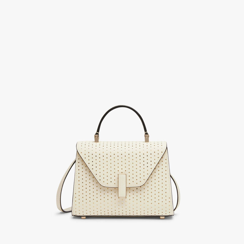 Iside Senses Crossbody Micro Bag - Pergamena White/Gold - Millepunte calf leather - Valextra - 1