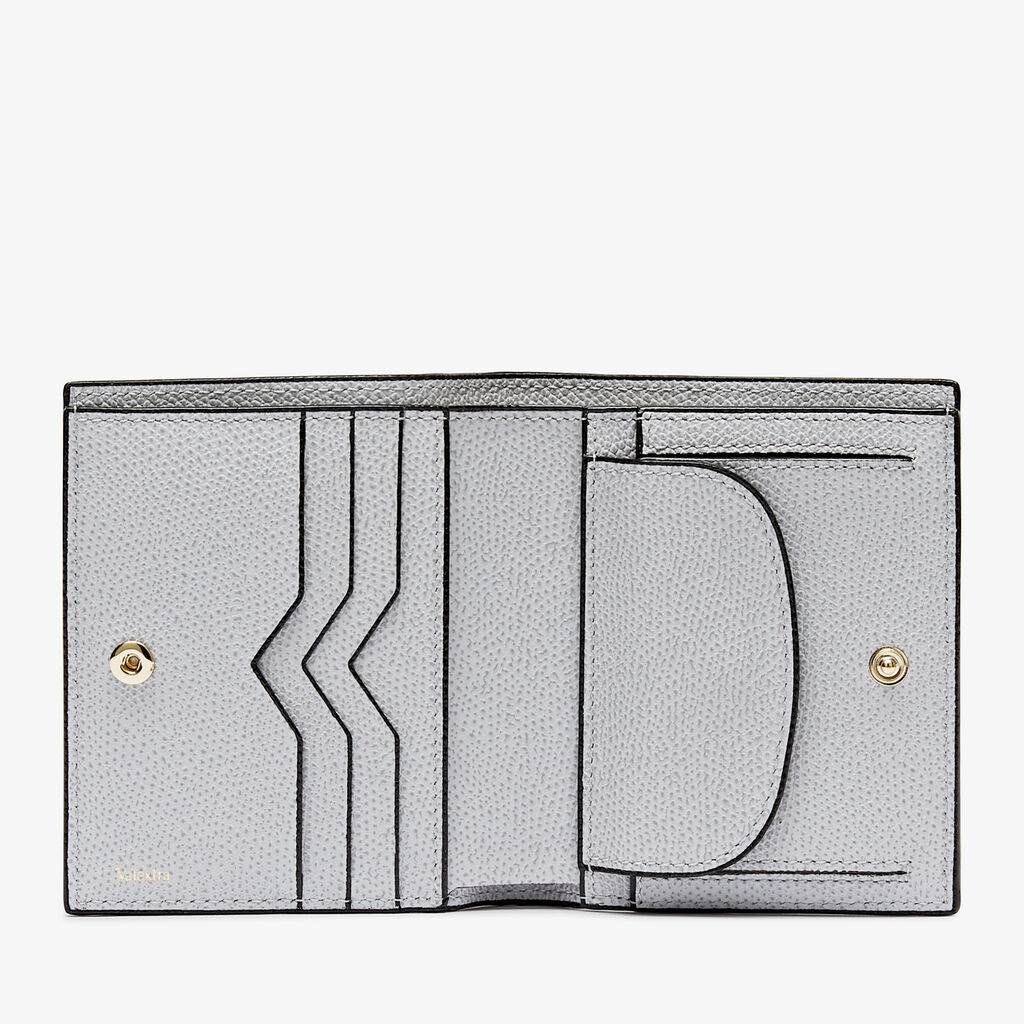 Compact Wallet 3 CC with Coin Purse - Stone Grey - Millepunte calf leather - Valextra - 4