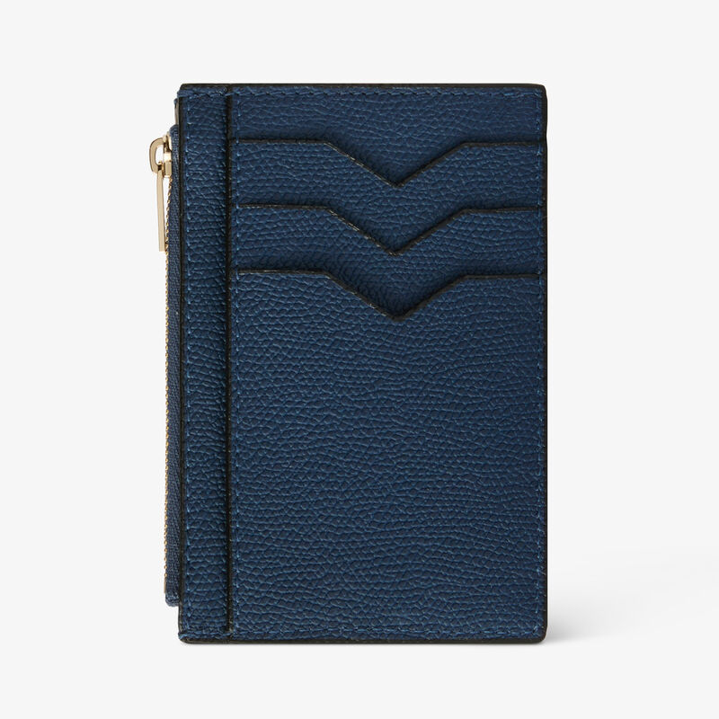 Card Holder 3CC with Zip - Sapphire Blue - Millepunte calf leather - Valextra - 5