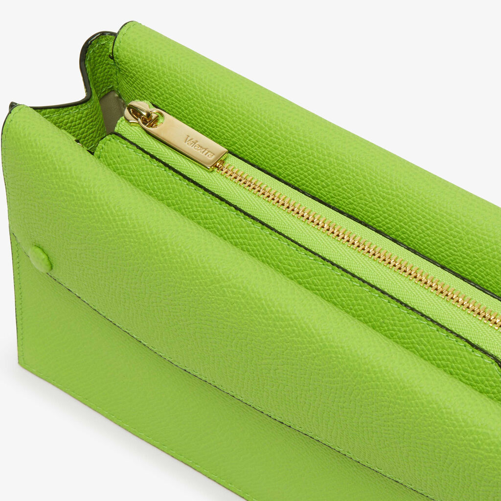 Pocket Slim Crossbody Bag - Apple Green - Vitello VS - Valextra - 5