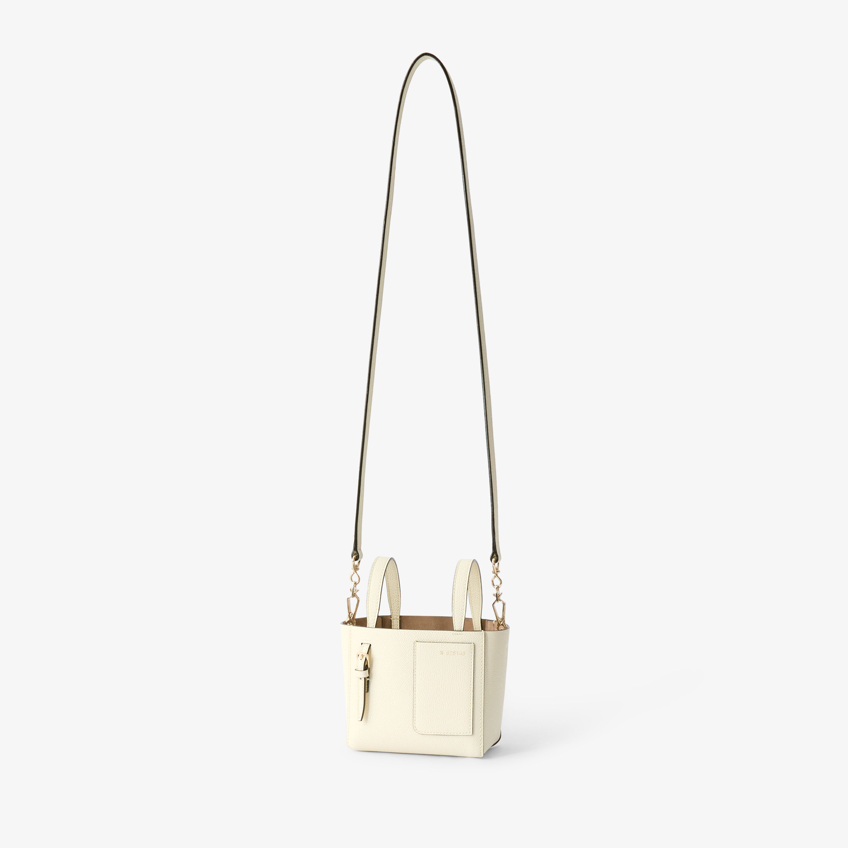 Women's White Luxury Leather Bucket Nano Bag | Valextra Soft