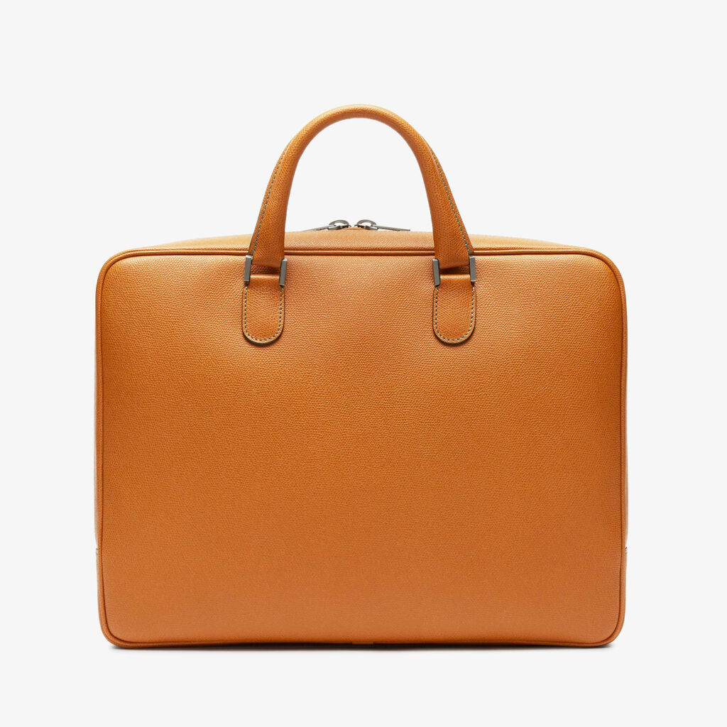 Avietta Briefcase with Zip 24h - Havana Brown - Vitello VS - Valextra - 6