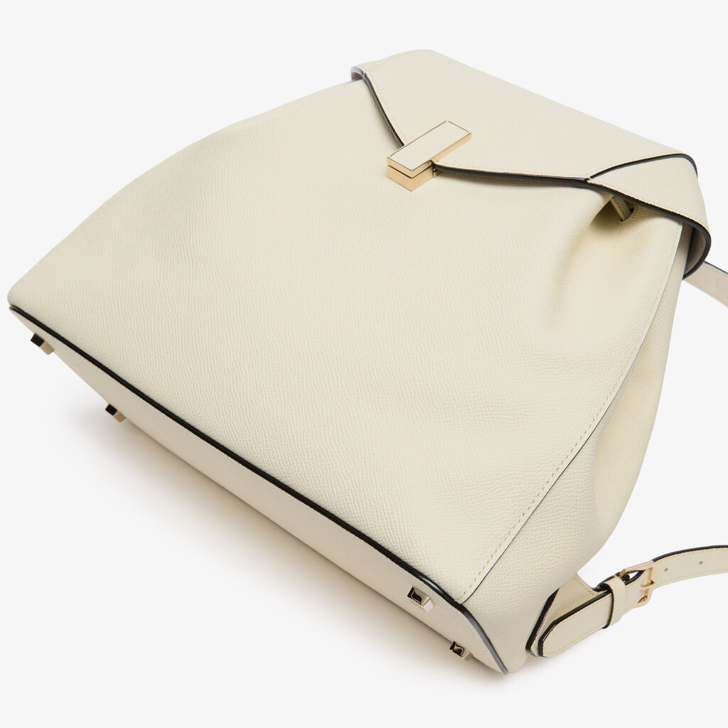 Iside Medium Backpack - Pergamena White - Vitello Millepunte Soft - Valextra - 3