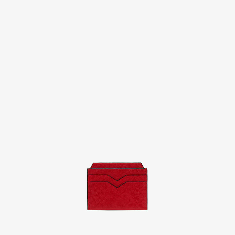 4CC Card Case - Red - Millepunte calf leather - Valextra - 4