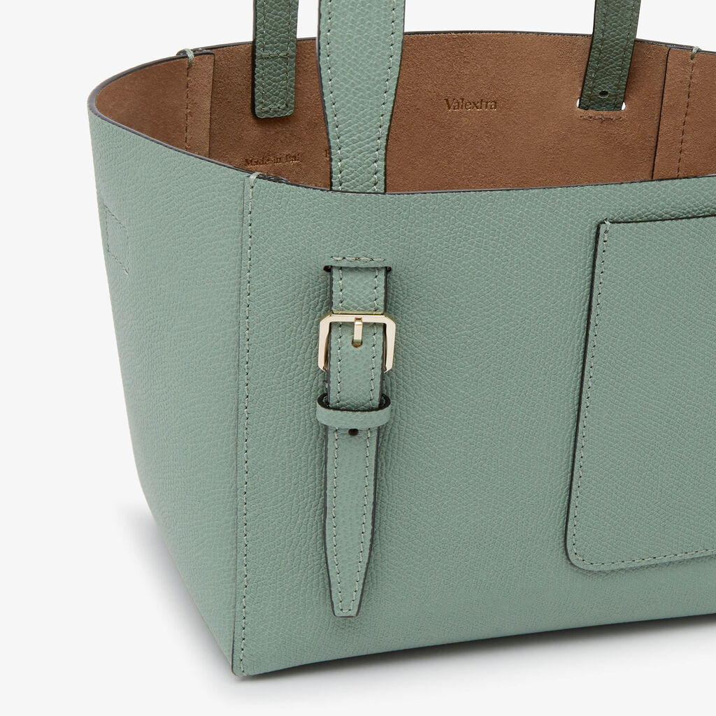 Soft Bucket Micro Bag - Eucalyptus Green - Vitello VS - Valextra - 3