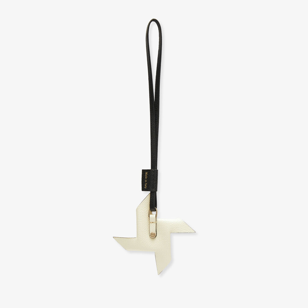 Pinwheel Charm - Black/Pergamena White - Vitello VS - Valextra - 3