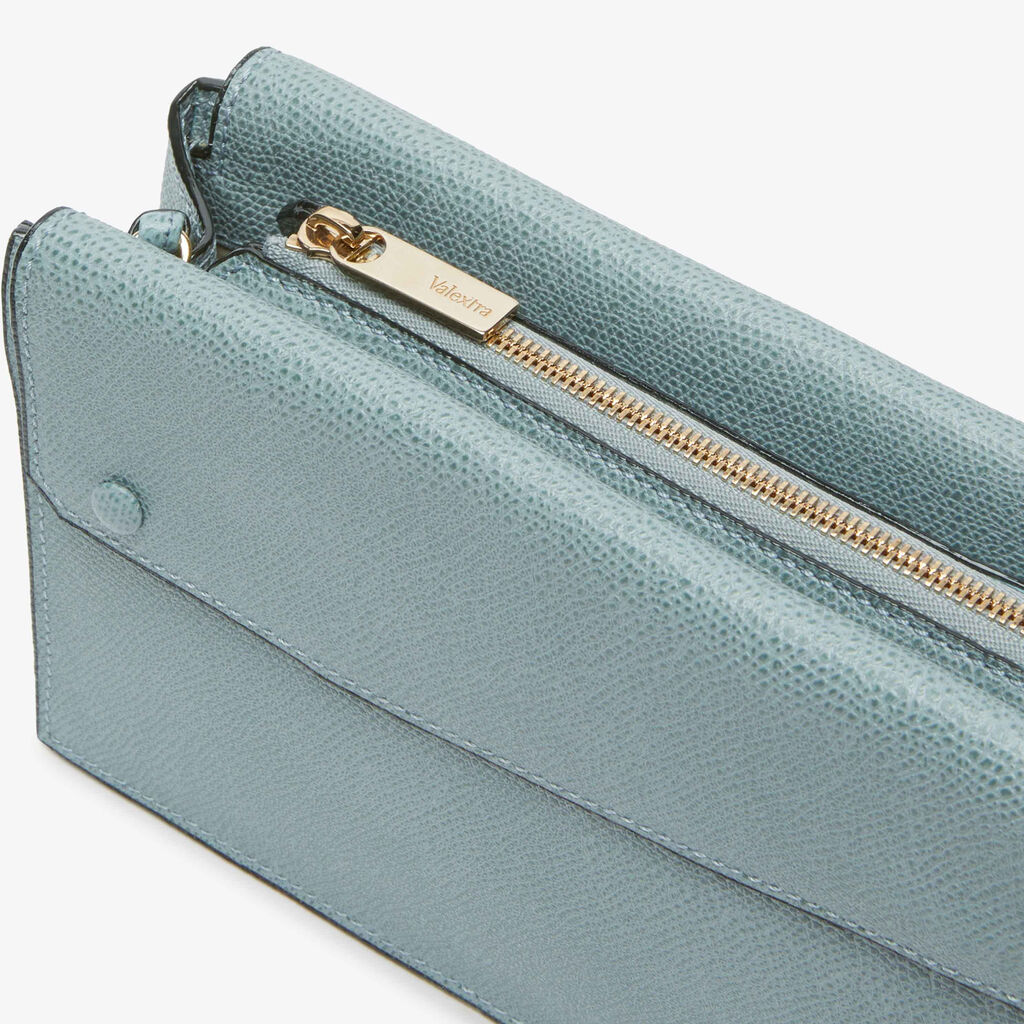 Pocket Slim crossbody bag - Smokey Blue - Vitello VS - Valextra - 5