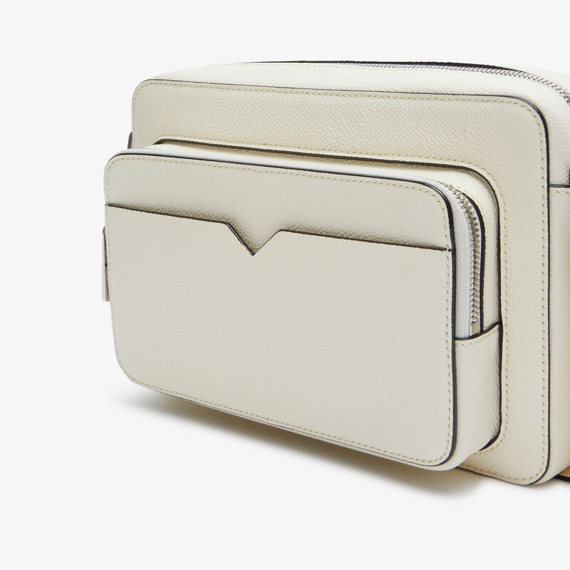 V-Line Reporter Bag - Pergamena White - Millepunte calf leather - Valextra - 5