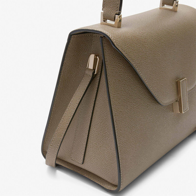 Iside Top handle medium bag - Oyster Brown - Millepunte calf leather - Valextra - 5