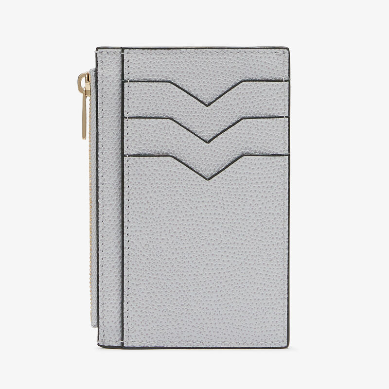 Card Holder 3CC with Zip - Stone Grey - Millepunte calf leather - Valextra - 5
