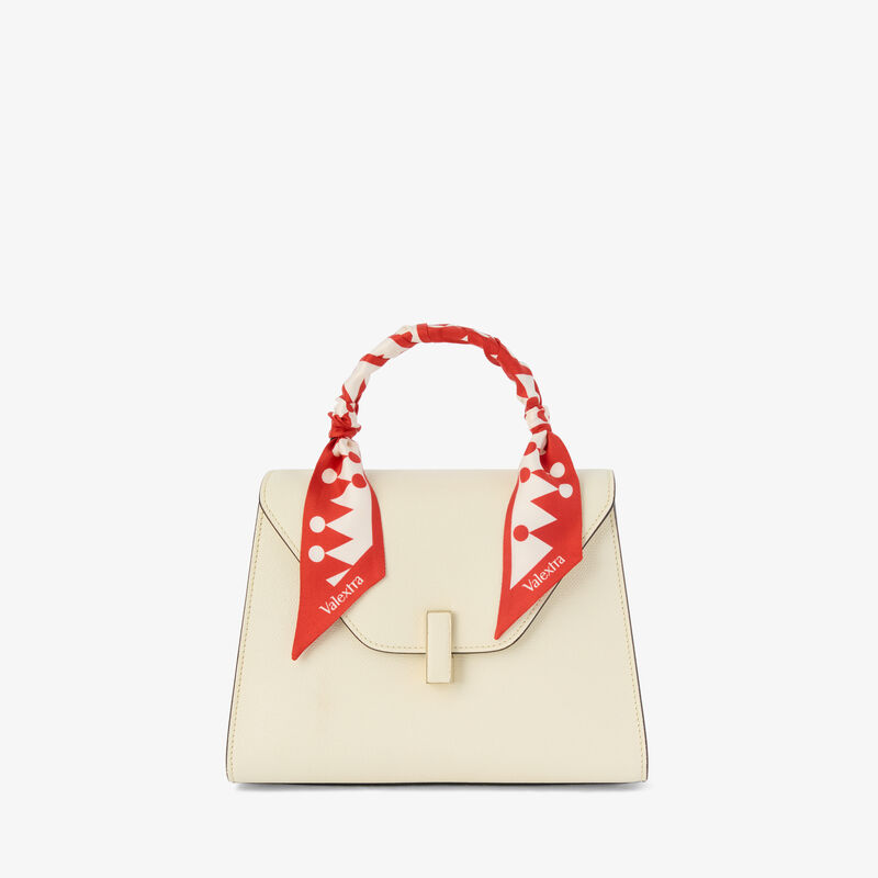 Silk Band Geometric - Crimson Red/Pergamena White - Silk - Valextra - 3