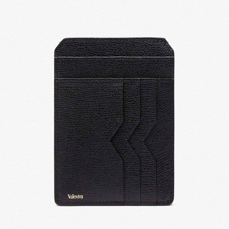Card Case and Document Holder - Black - Millepunte calf leather - Valextra - 4