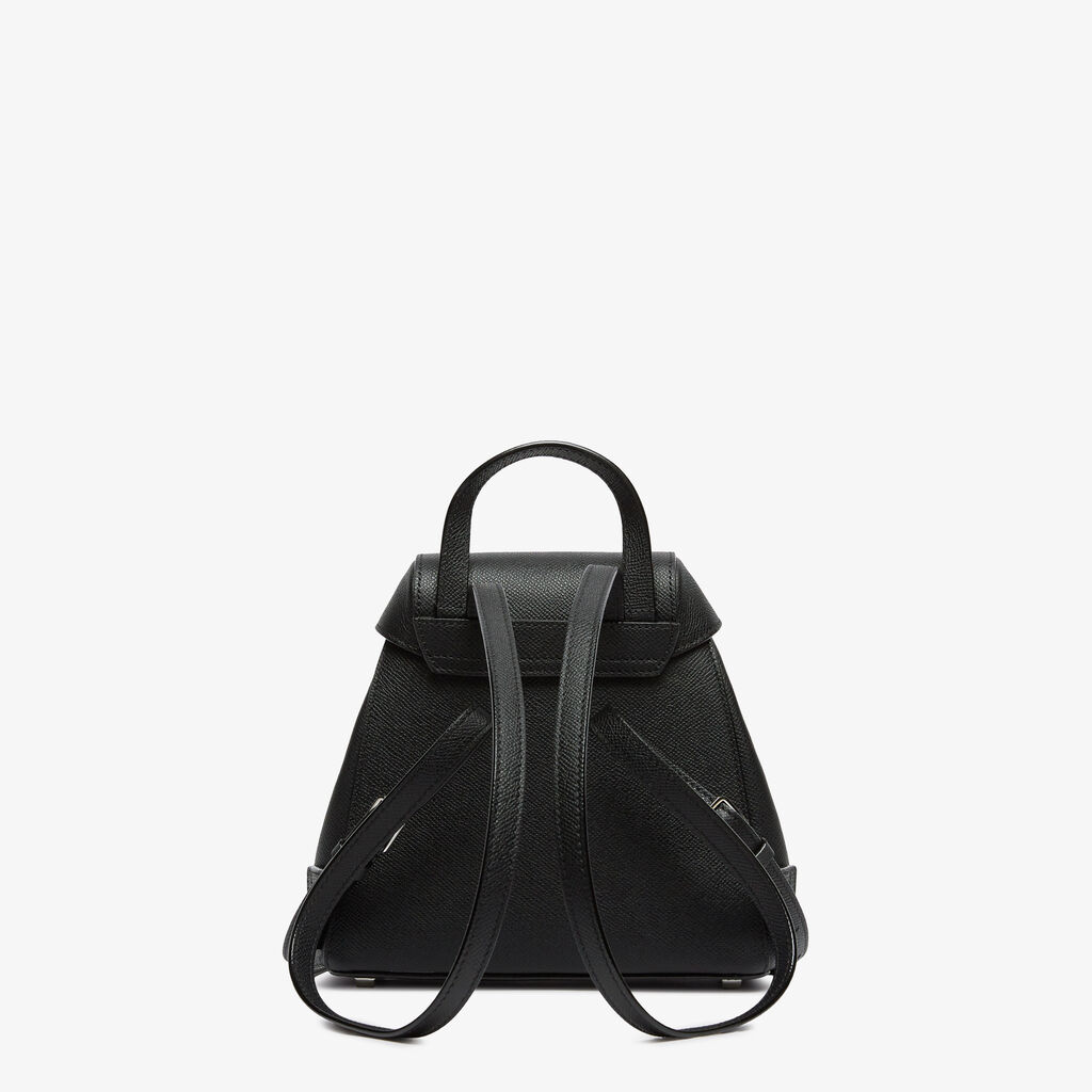 Iside Backpack Mini - Black - Vitello Millepunte Soft - Valextra - 8