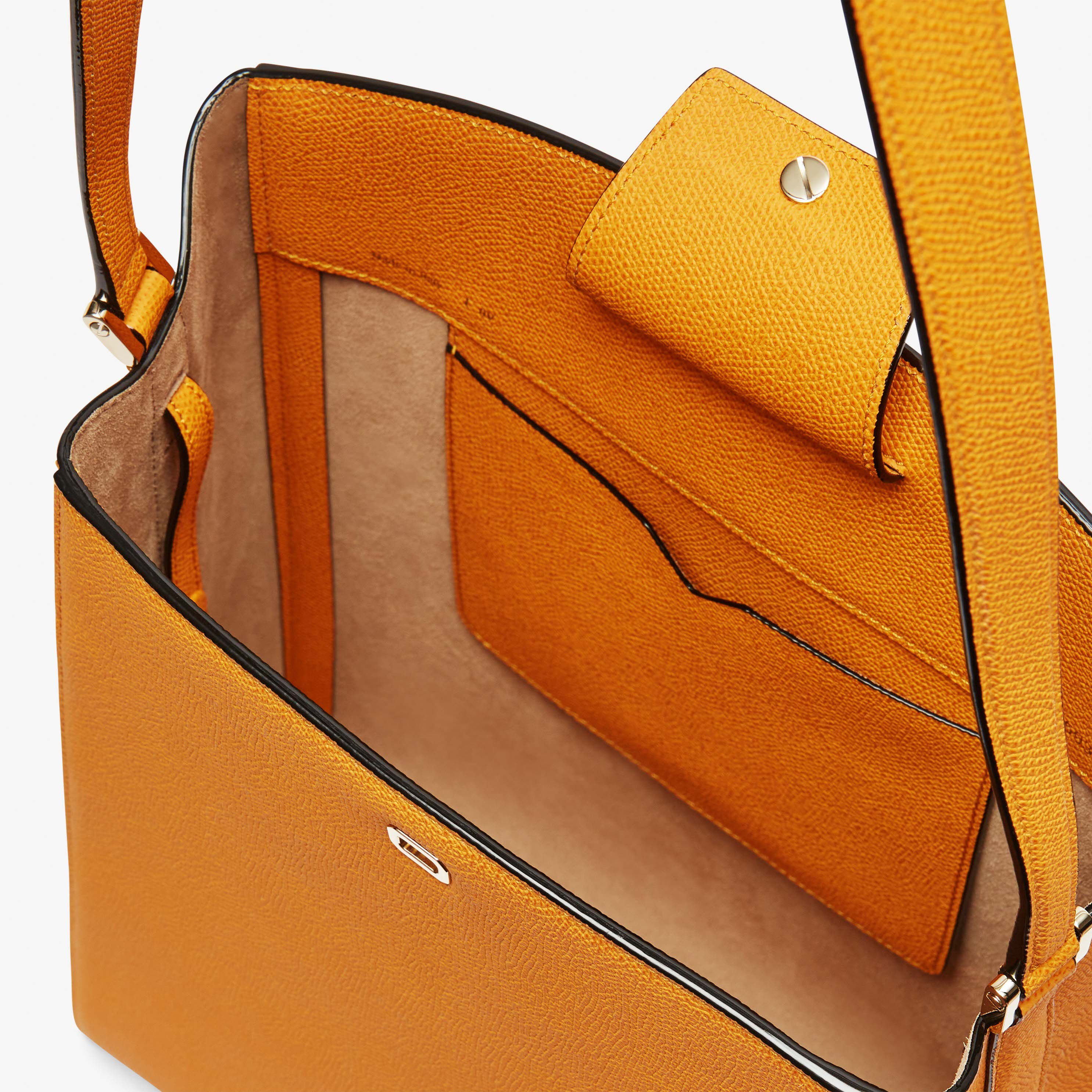 Yellow Leather Medium simple shoulder bag Valextra Brera