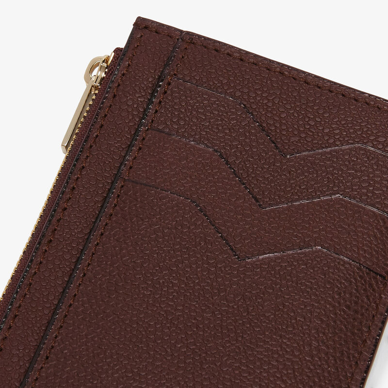 Card Holder 3CC with Zip - Coffee Brown - Millepunte calf leather - Valextra - 3