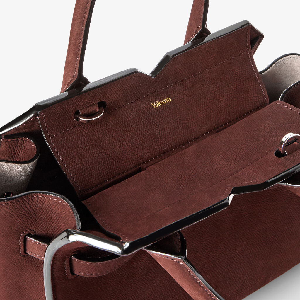 Milano Senso Two Handles Mini Bag - Chocolate Brown - Millepunte Nubuk Senso Leather - Valextra - 2
