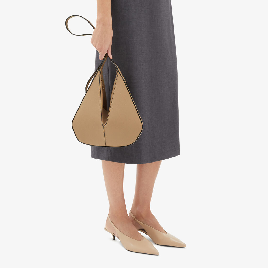 Vivi Hobo Mini Bag - Cashmere Beige - Vitello Millepunte Soft - Valextra - 2