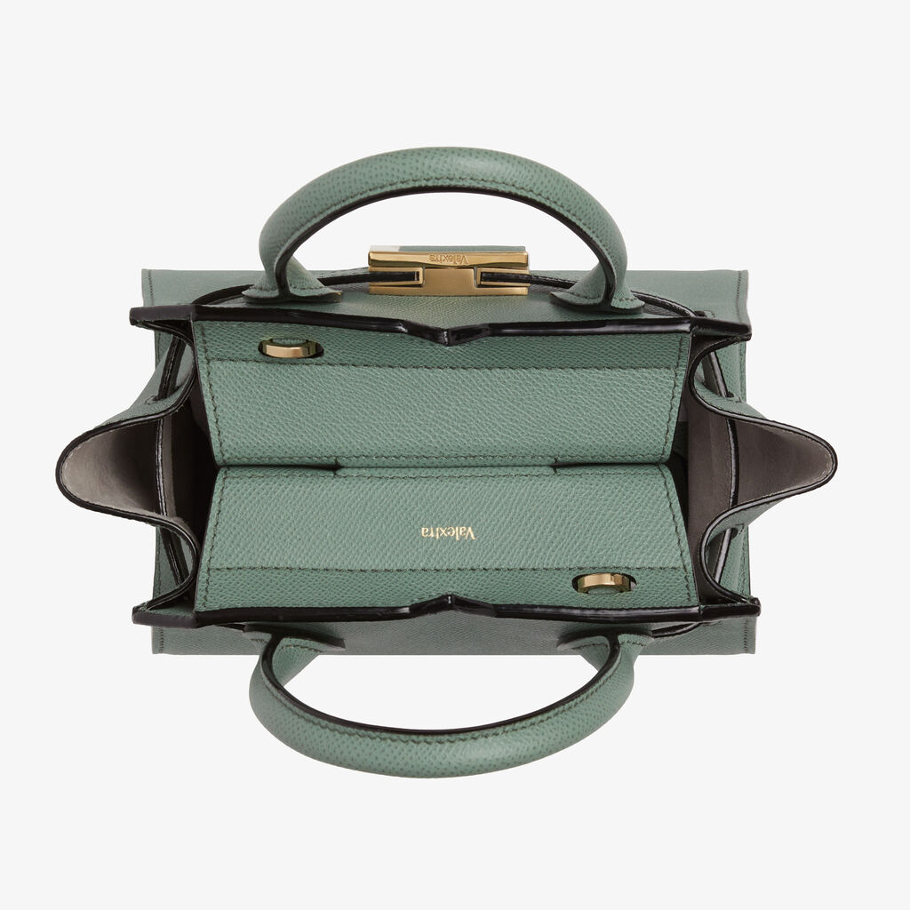Milano Crossbody Micro Bag - Eucalyptus Green - Vitello Millepunte Soft - Valextra - 8