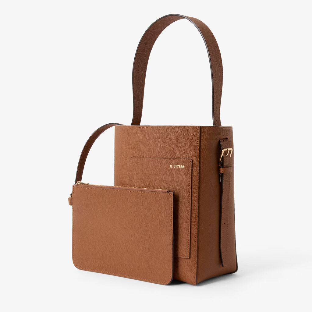 Soft Bucket Mini Bag - Chocolate Brown - Vitello VS - Valextra - 2