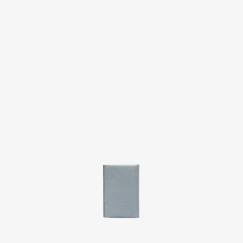 Card Case with Button - Niagara Blue/Black - Vitello VS - Valextra - 3
