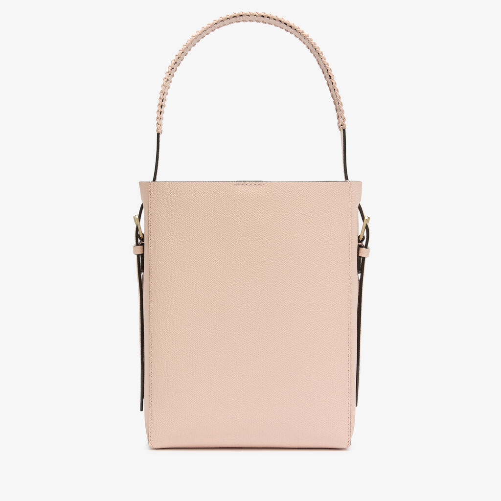 Soft Braided Bucket Mini Bag - Bonne Mine Pink - Vitello VS-Infilatura Punto Festone - Valextra - 6