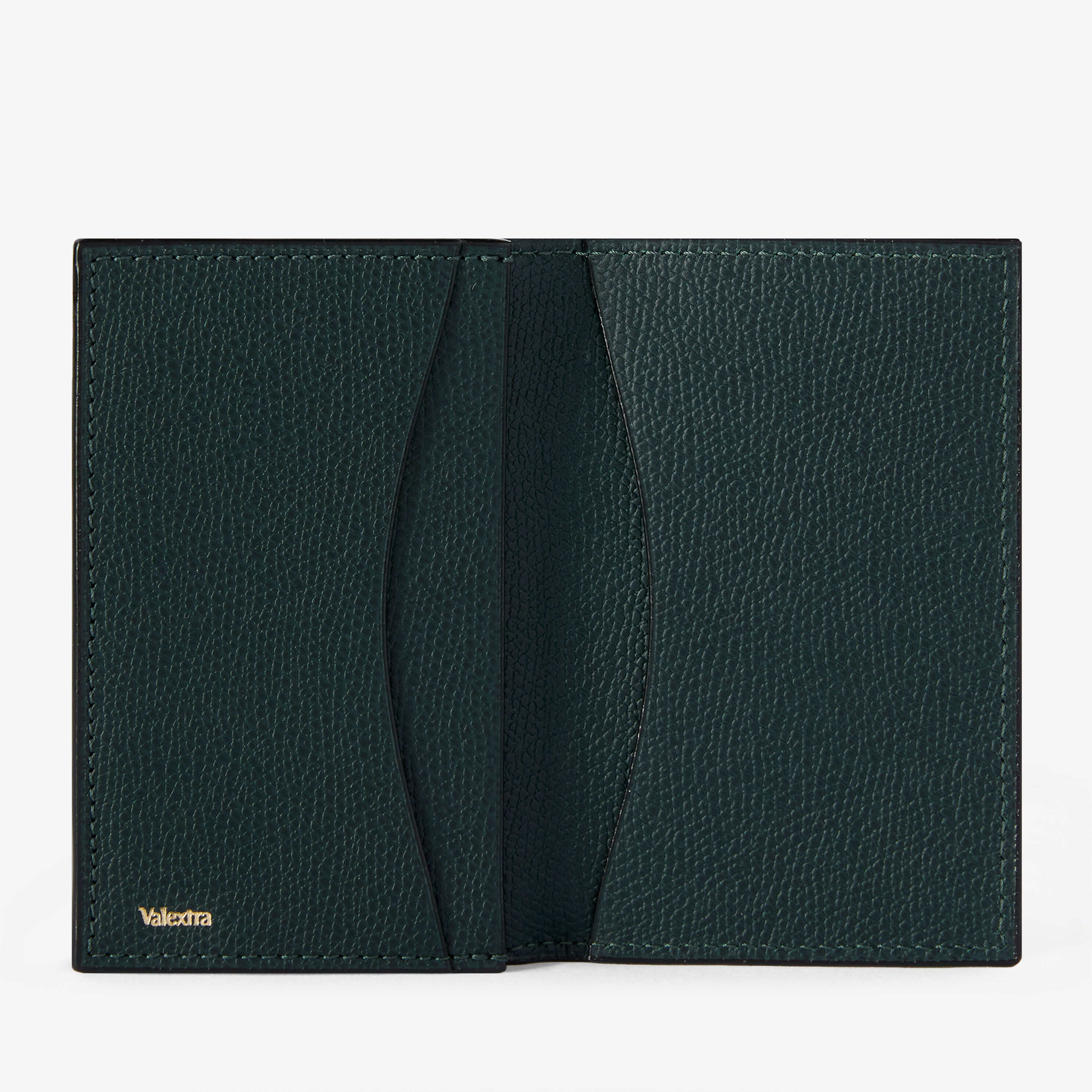 Men's Green Luxury Grained Leather credit card holder | Valextra
