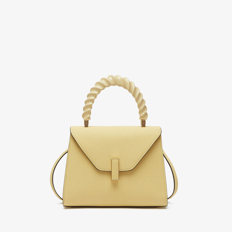 Iside Twirl Top Handle Mini Bag - Vanilla Yellow - Millepunte calf leather - Valextra - 1