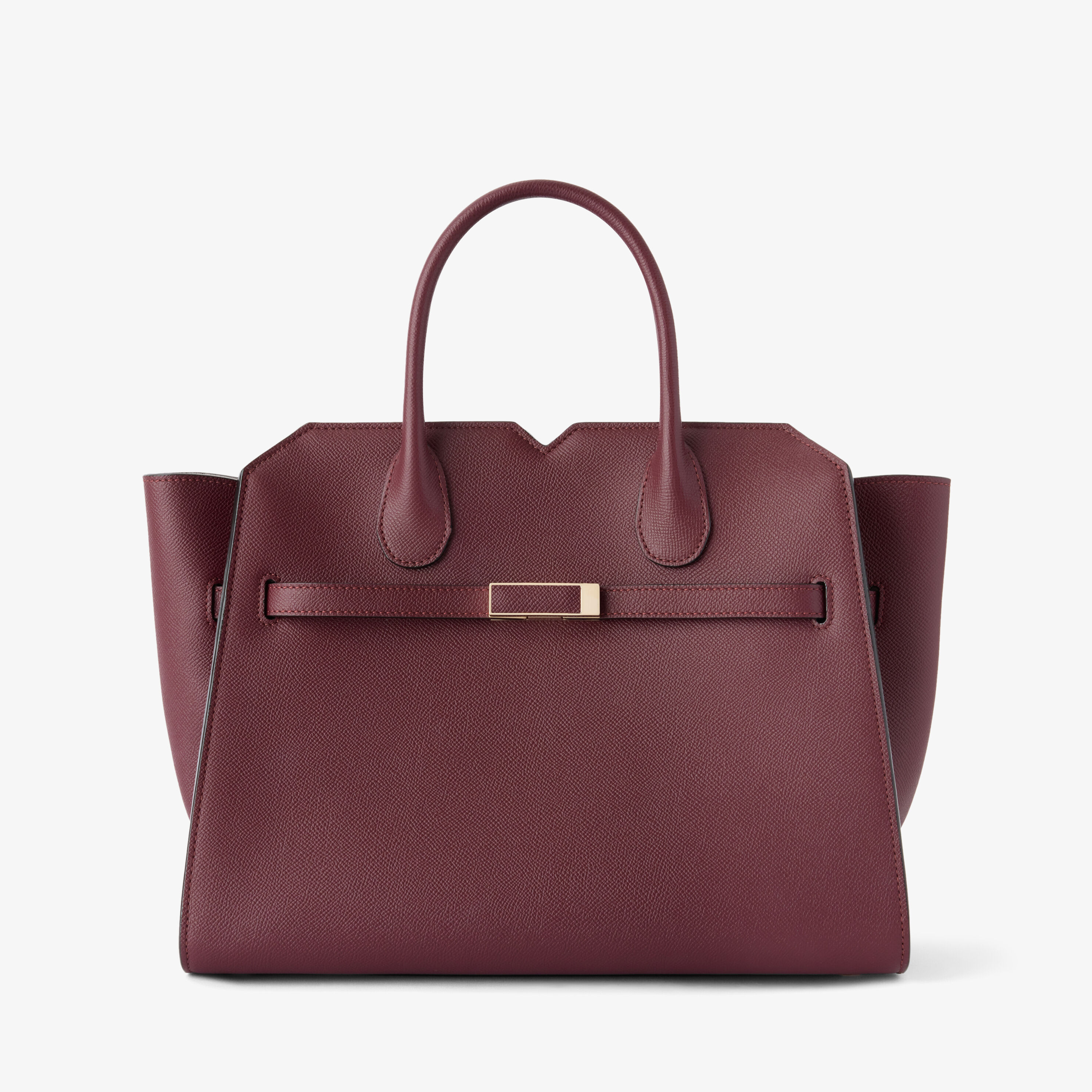 Women's Red Luxury Leather Two Handles Medium Bag | Valextra