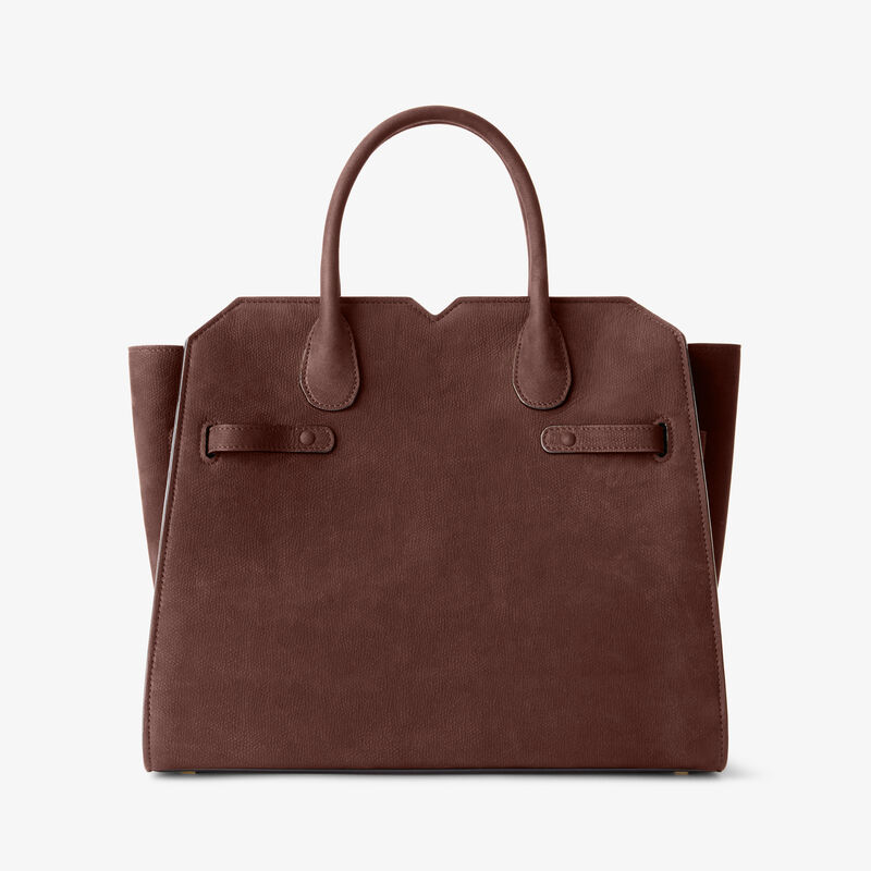 Milano Senso Two Handles Medium Bag - Chocolate Brown - Millepunte Nubuk Senso Leather - Valextra - 8
