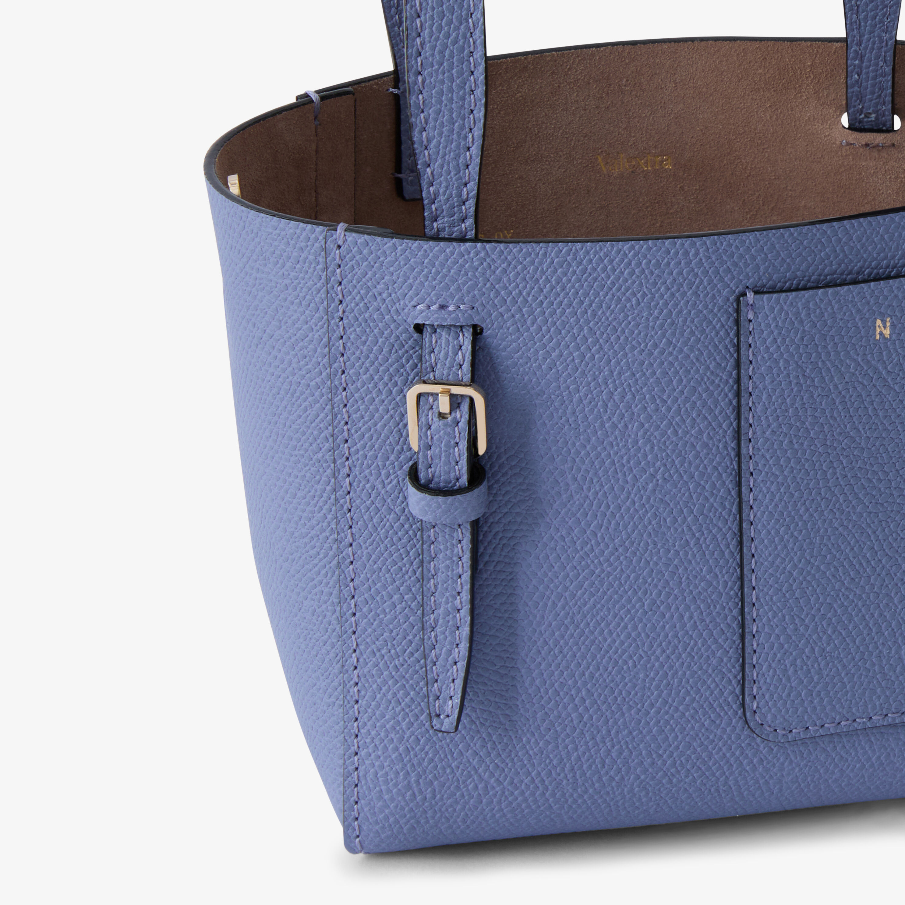 Women's Light Blue Luxury Leather Bucket Nano Bag | Valextra Soft