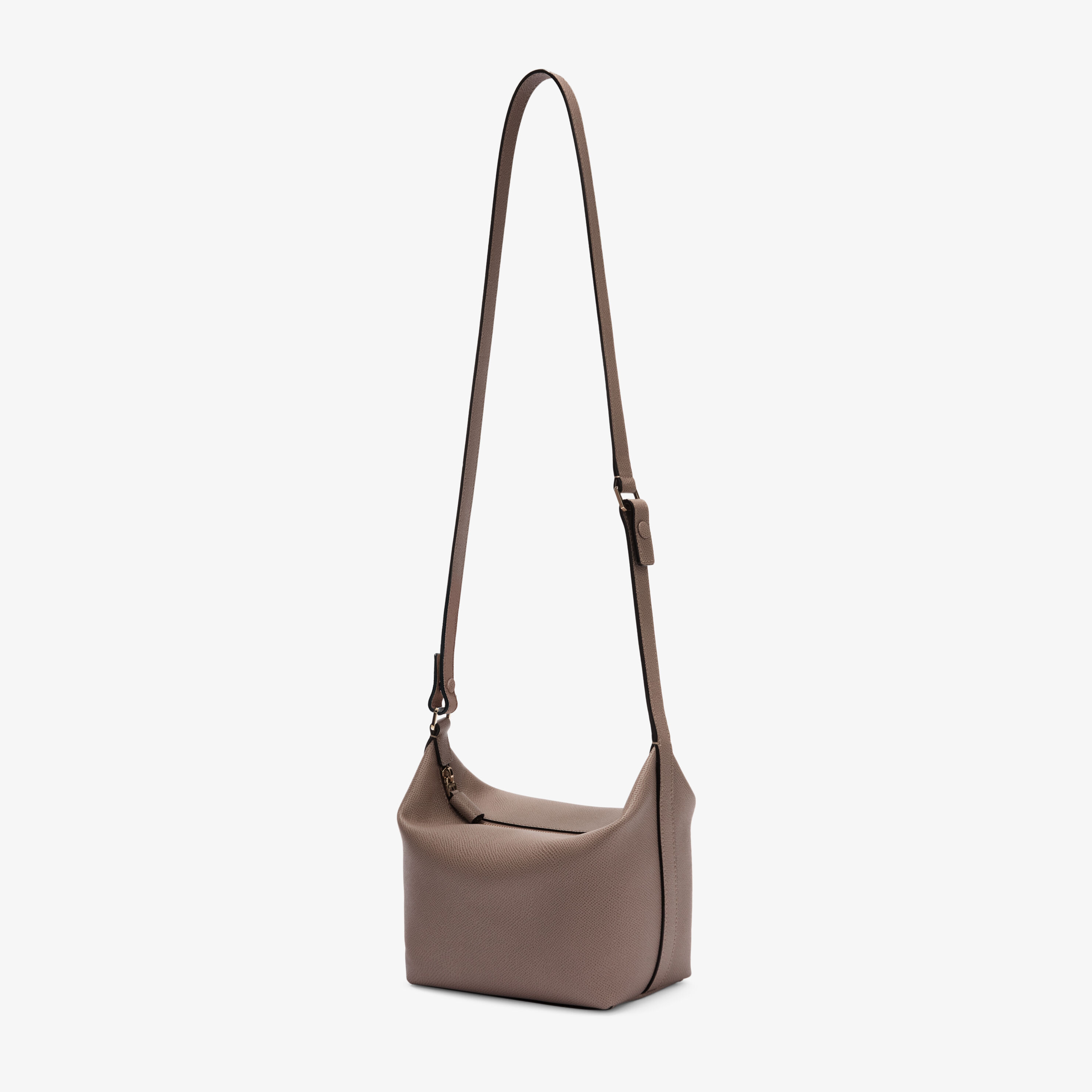 Beige Grained Leather Luxury Top Handle Mini Bag | Valextra Mochi