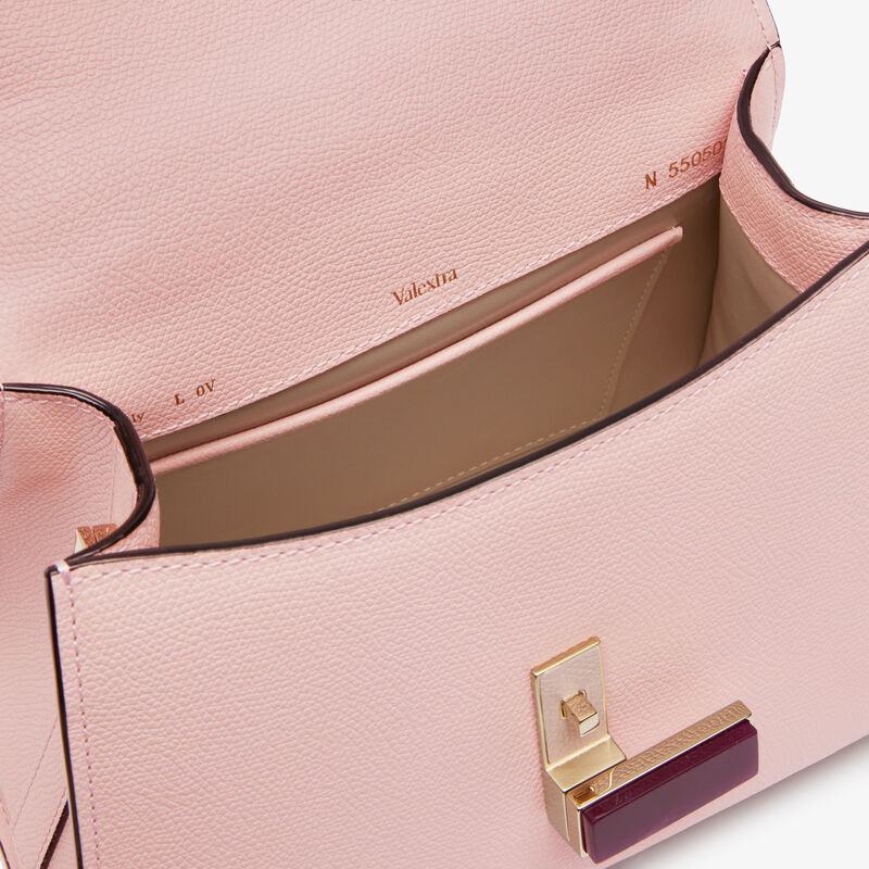 Iside Quarzo Top Handle Mini Bag - Peony Pink/Fuchsia Pink - Millepunte calf leather - Valextra - 3