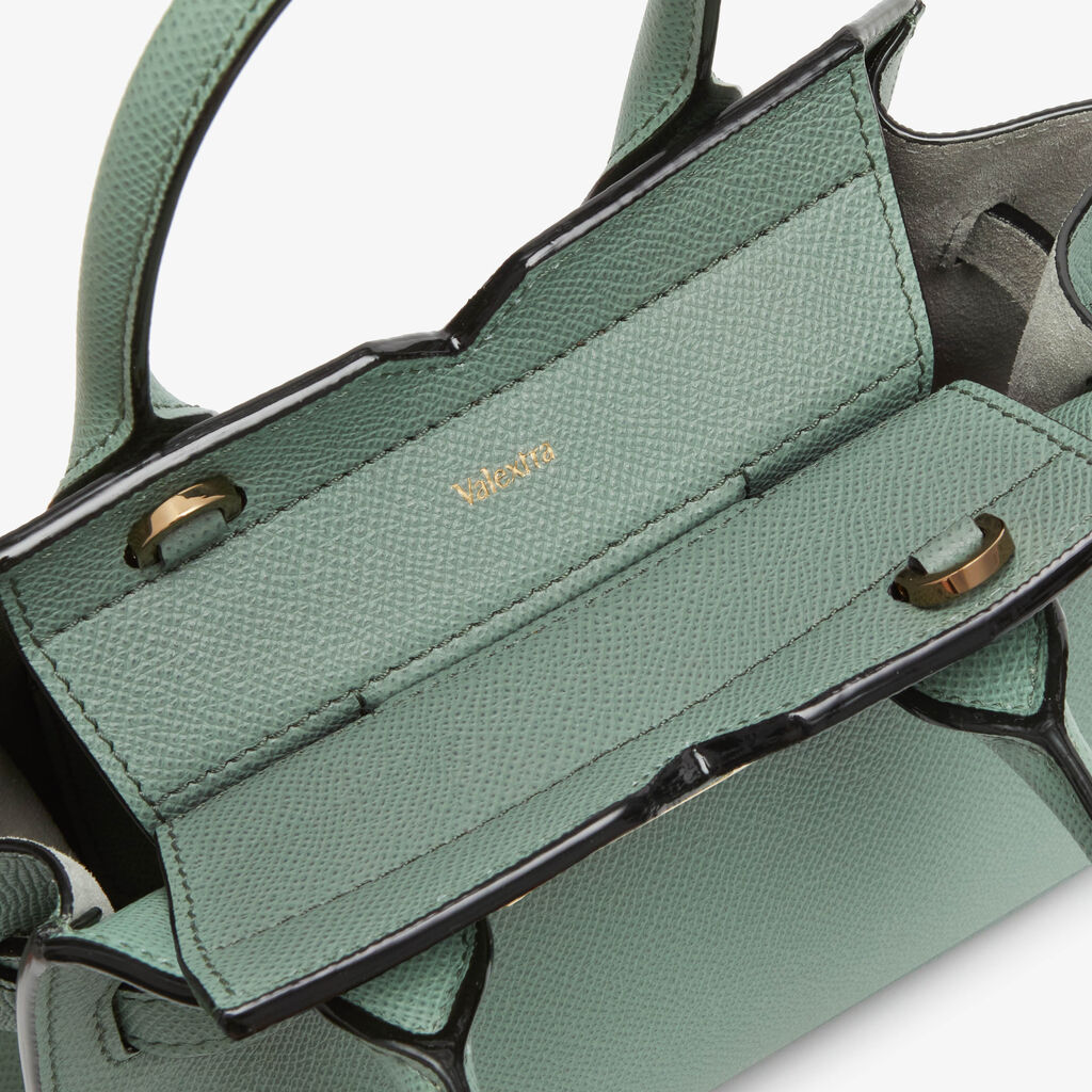 Milano Crossbody Micro Bag - Eucalyptus Green - Vitello Millepunte Soft - Valextra - 3