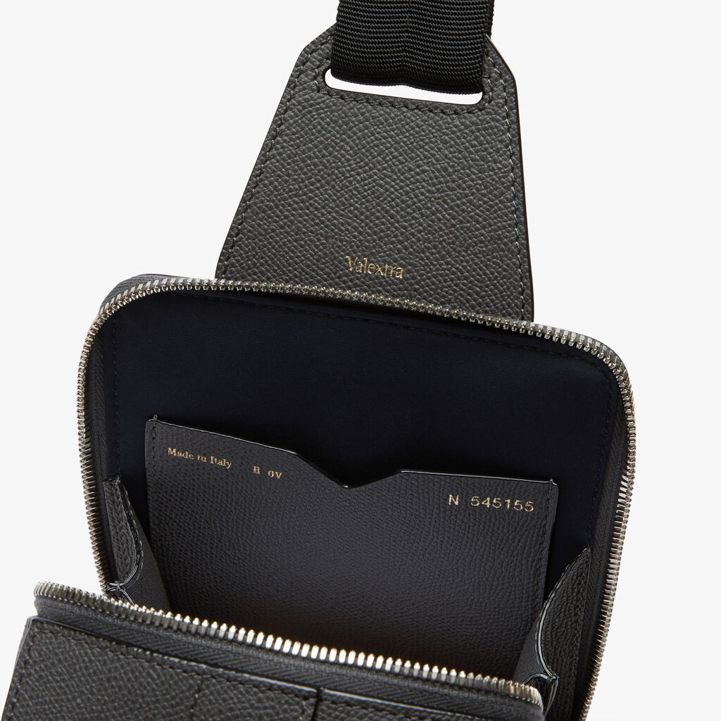 V-line One Shoulder Mini Backpack - Smokey Grey - Vitello VS - Valextra - 4
