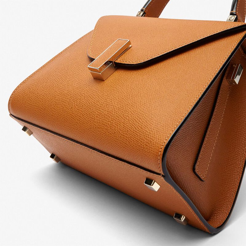 Iside Top handle mini bag - Havana Brown - Millepunte calf leather - Valextra - 4
