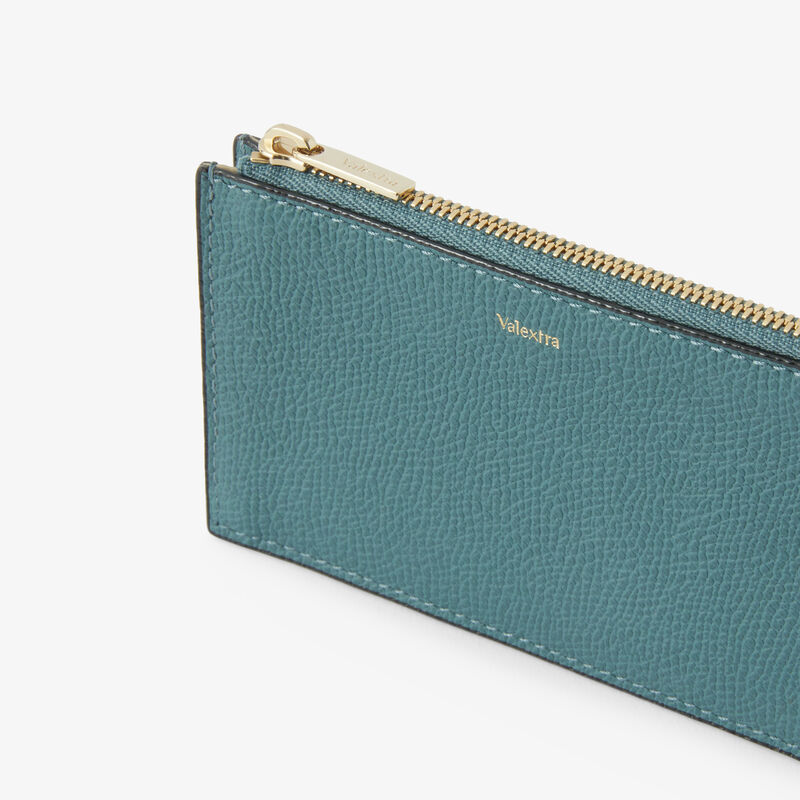 Card Holder 3CC with Zip - Bottle Green - Millepunte calf leather - Valextra - 2