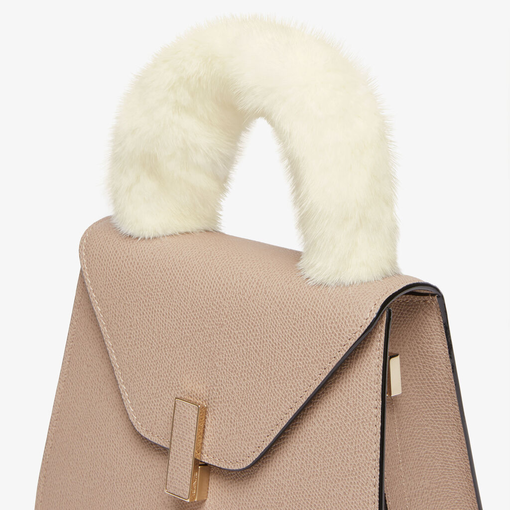 Fur Handle - Pergamena White - Vitello+Visone - Valextra - 3