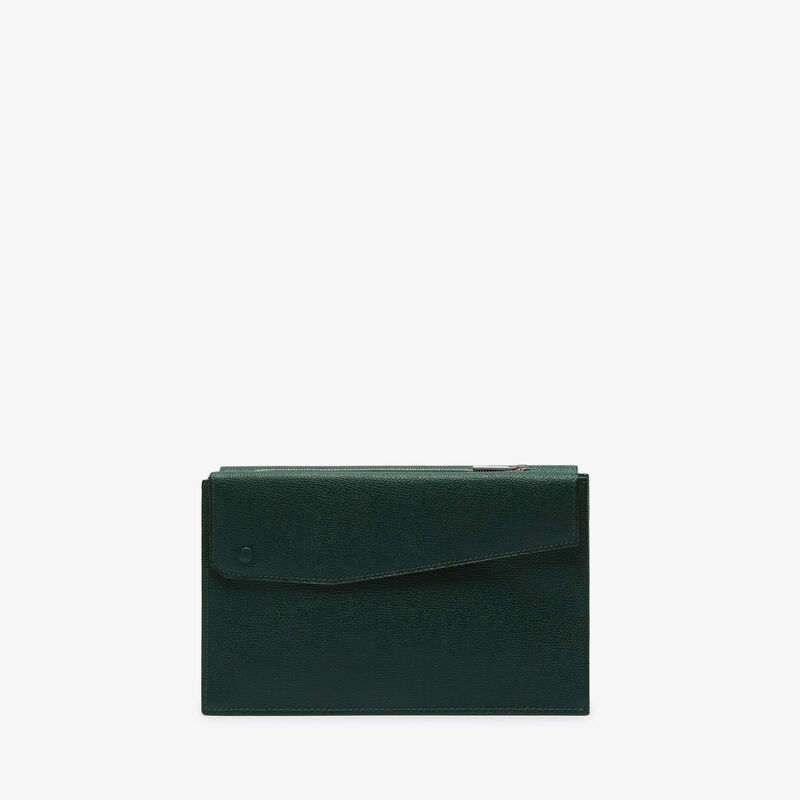 Pocket Crossbody Bag - Valextra Green - Millepunte calf leather - Valextra - 6
