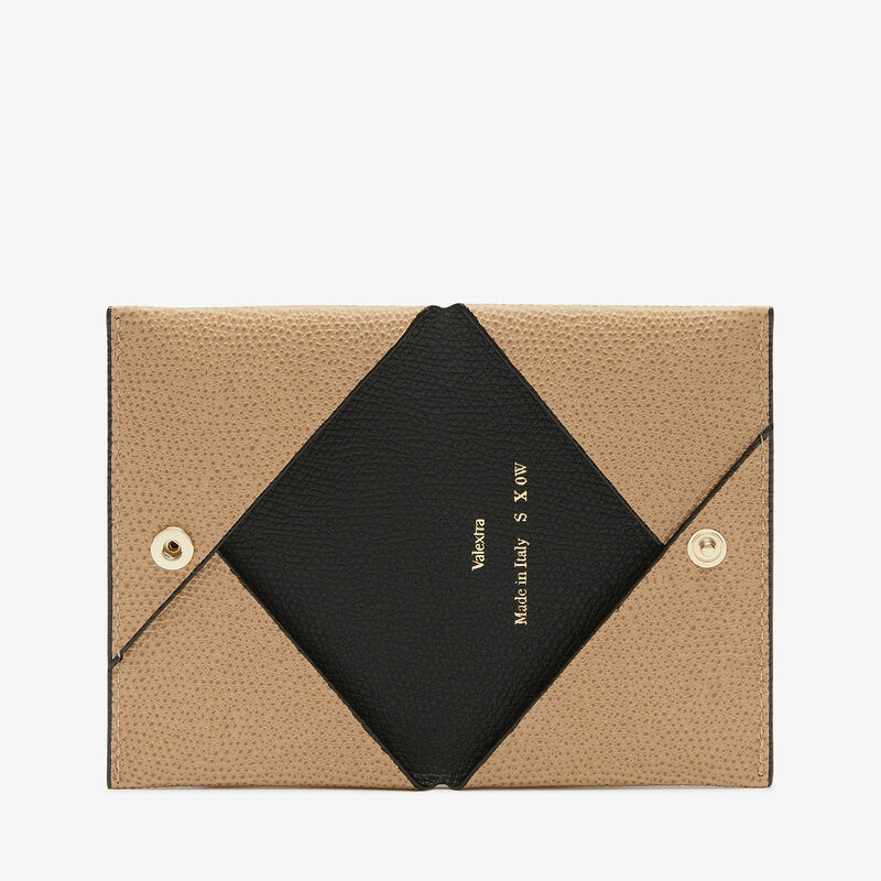 Card Case with Button - Cashmere Beige/Black - Millepunte calf leather - Valextra - 4