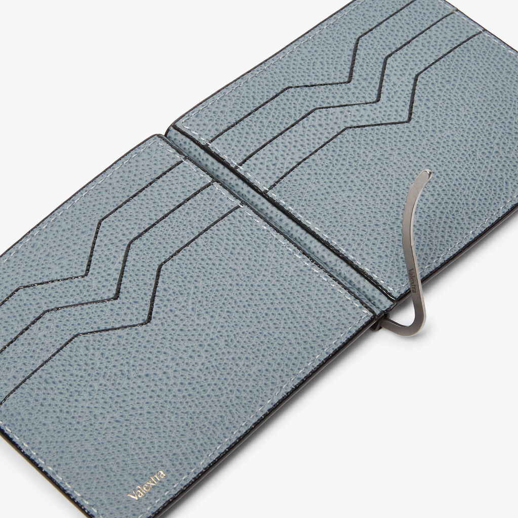 Portafoglio Grip Semplice - Blu Niagara - Vitello VS - Valextra - 2