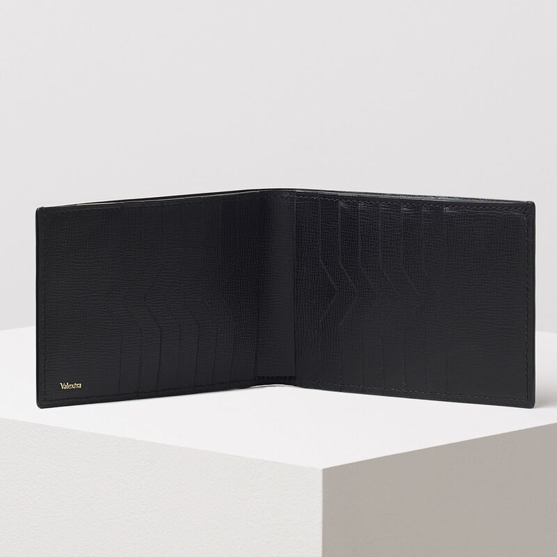Bifold 14cc Wallet - Black - Pavè calf leather - Valextra - 4