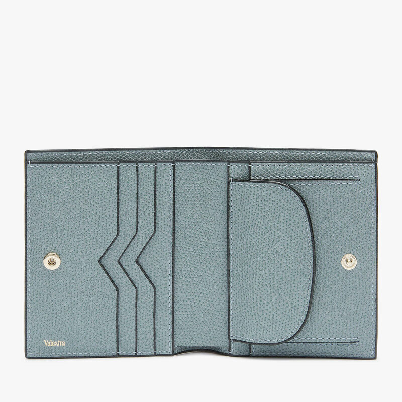 Compact Wallet 3 CC with Coin Purse - Smokey Blue - Millepunte calf leather - Valextra - 4
