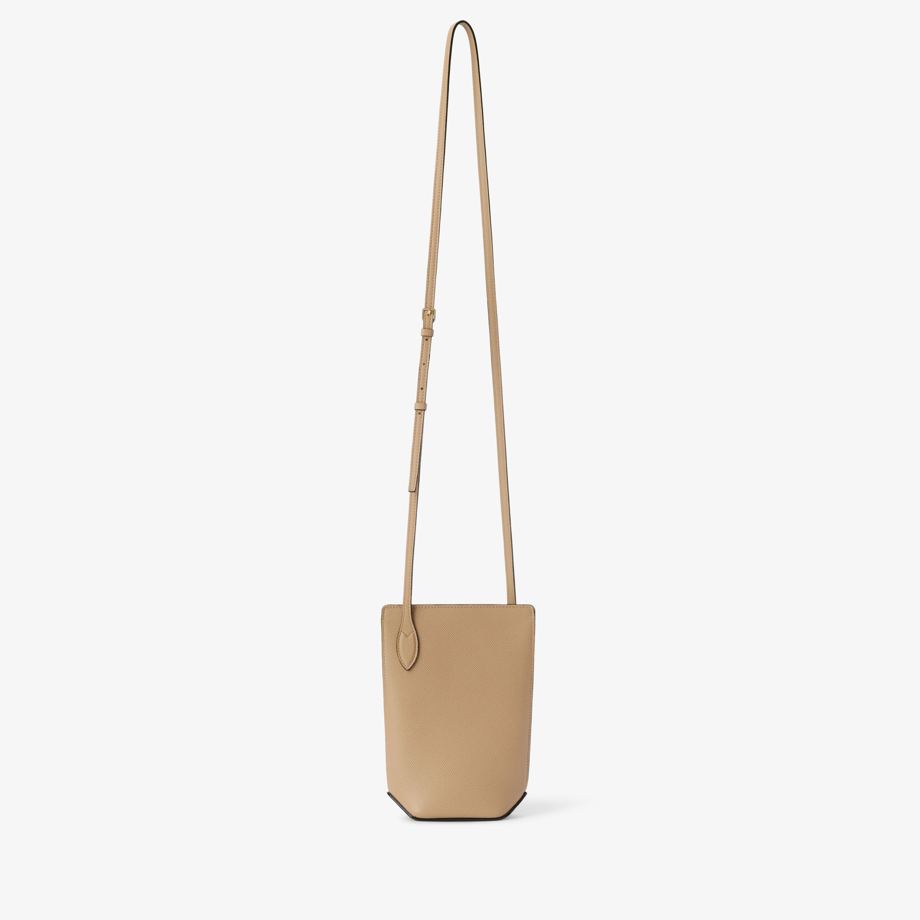 【新品未使用】Valextra風　本革バッグ Beige Grained Leather Luxury Crossbody Phone Bag | Valextra Vivi