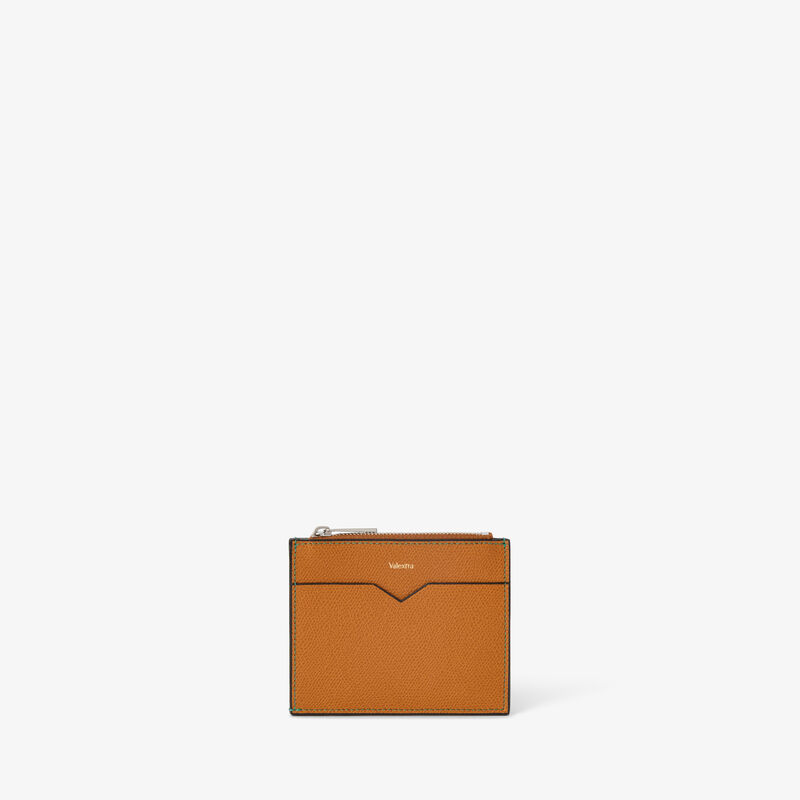 Card Holder 8CC with Zip - Havana Brown - Millepunte calf leather - Valextra - 4