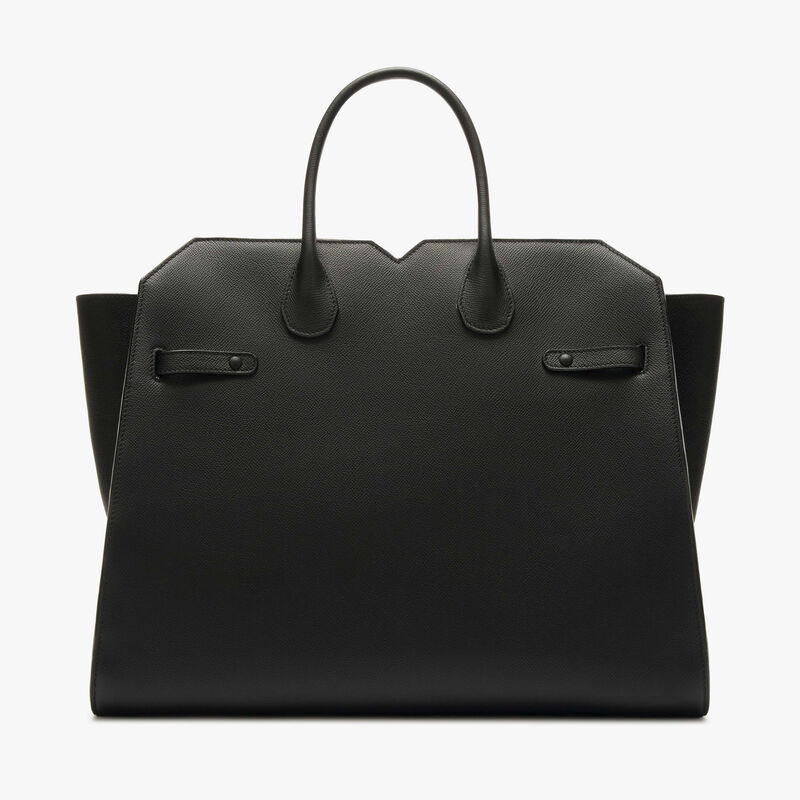 Milano Two Handles Large Bag - Black - Millepunte Soft calf leather - Valextra - 6