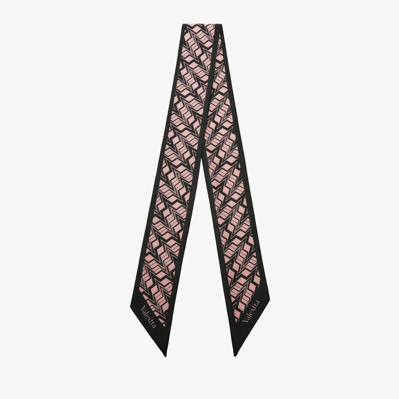 Silk Band Abstract - Black/Peony Pink - Silk - Valextra - 1
