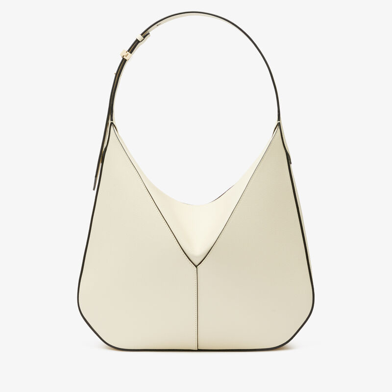 ViVi Hobo Medium Bag - Pergamena White - Millepunte Soft calf leather - Valextra - 1