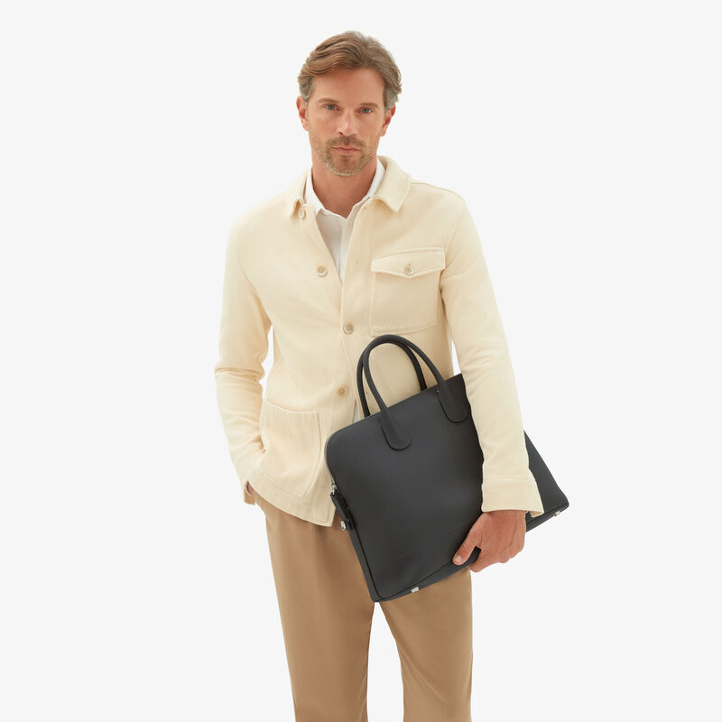 MyLogo Bowling Bag - Smokey Grey - Millepunte calf leather - Valextra - 2