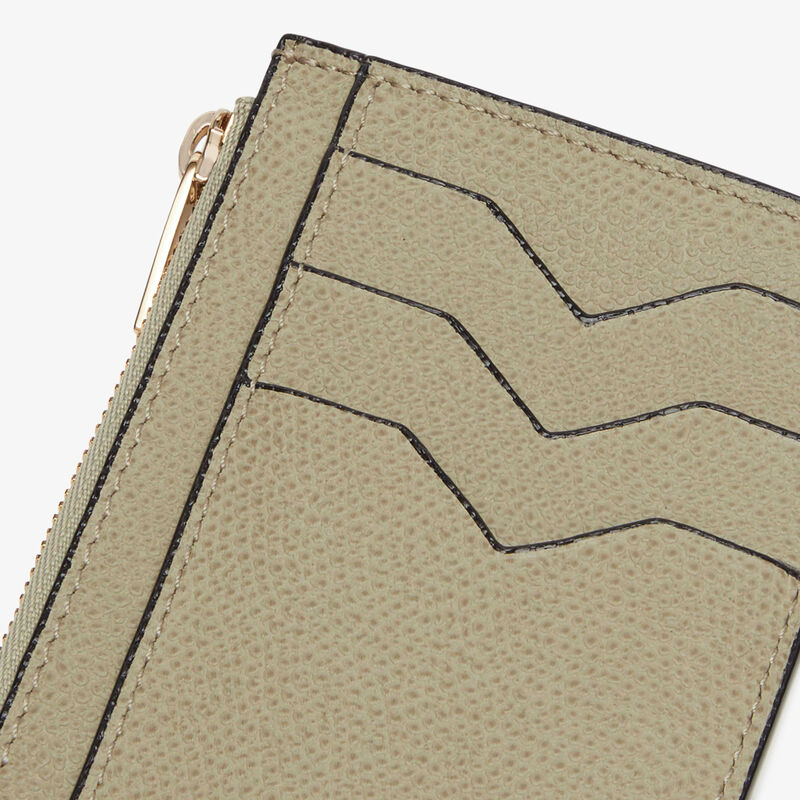 Card Holder 3CC with Zip - Tundra Green - Millepunte calf leather - Valextra - 3